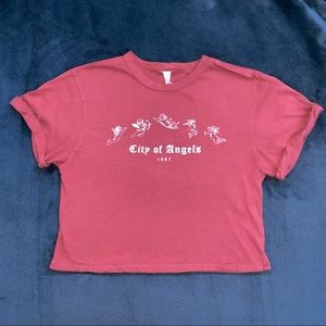 Light red / maroon crop t shirt